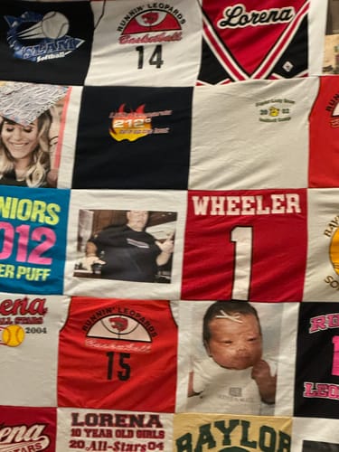 T-shirt quilt featuring lorena high school softball, baylor university football by Rick from TX