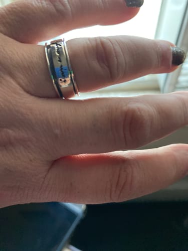 Customer photo review of "I Am Enough" Fidget Ring Sterling Silver