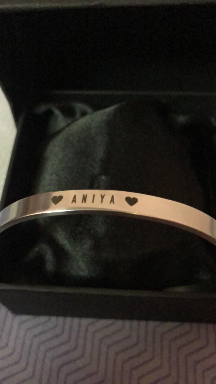 Customer photo review of Personalised Silver Kada