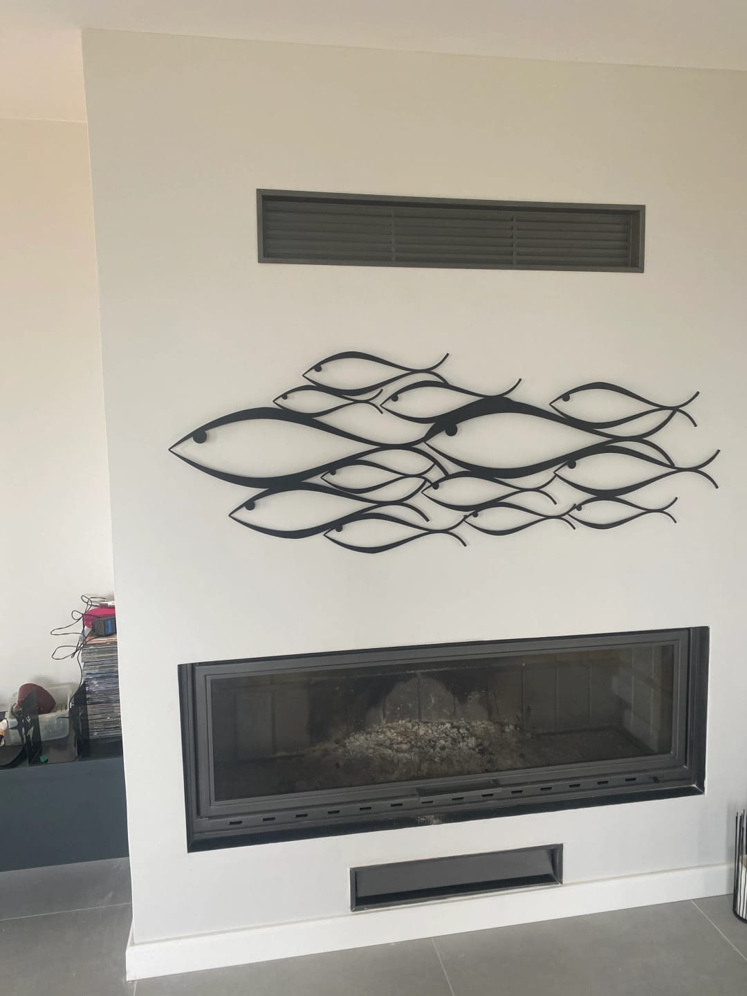 Customer photo review of School Of Fish Metal Duvar Dekoru