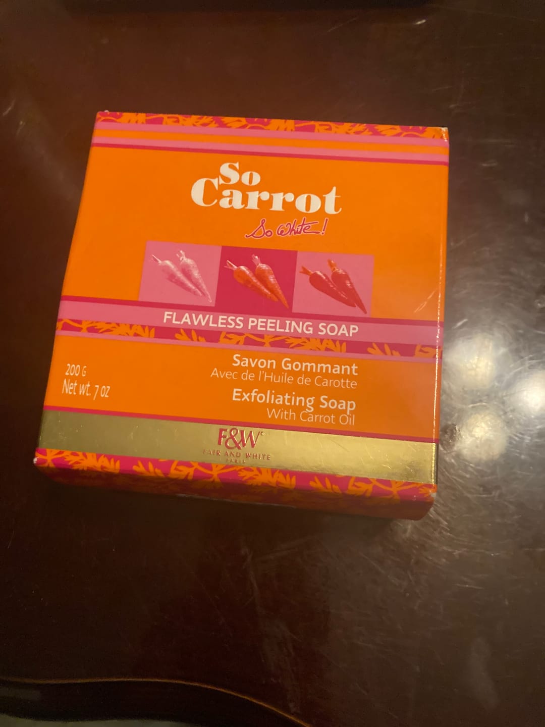 Customer photo review of Fair and White So Carrot Exfoliating Soap 200g / 7oz