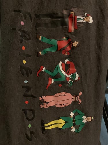 Customer photo review of Christmas Friends DTF Transfer