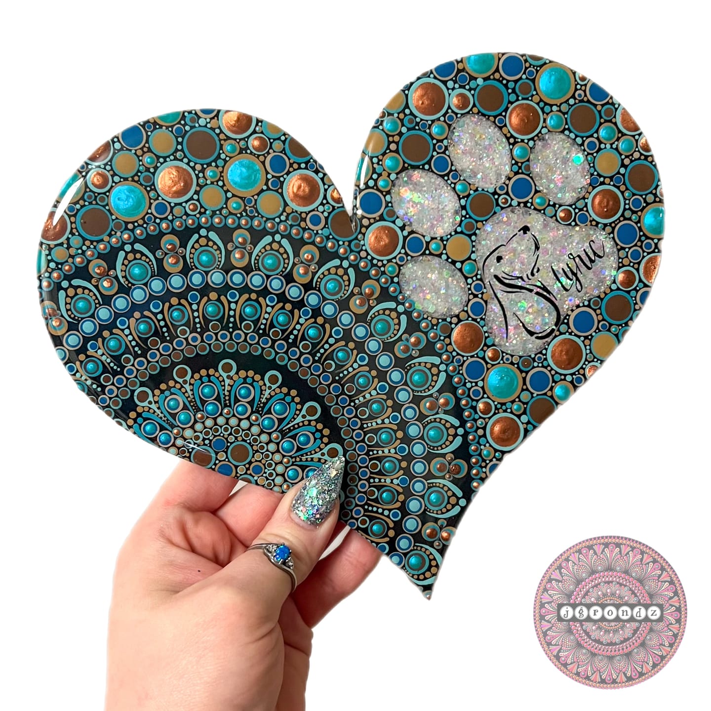 Customer photo review of Unfinished Wood Pawprint Heart Shape - Craft - up to 36"