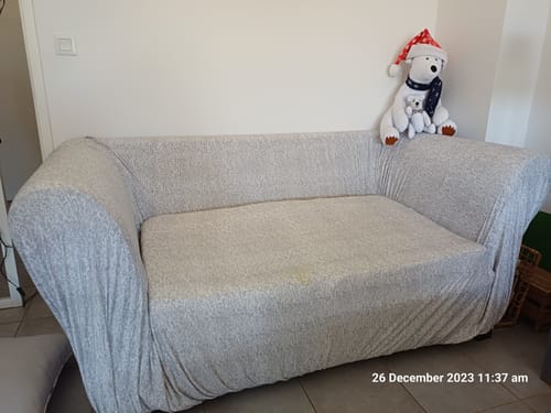 Customer photo review of Grey - Housses Extensibles de Fauteuil et Canapé