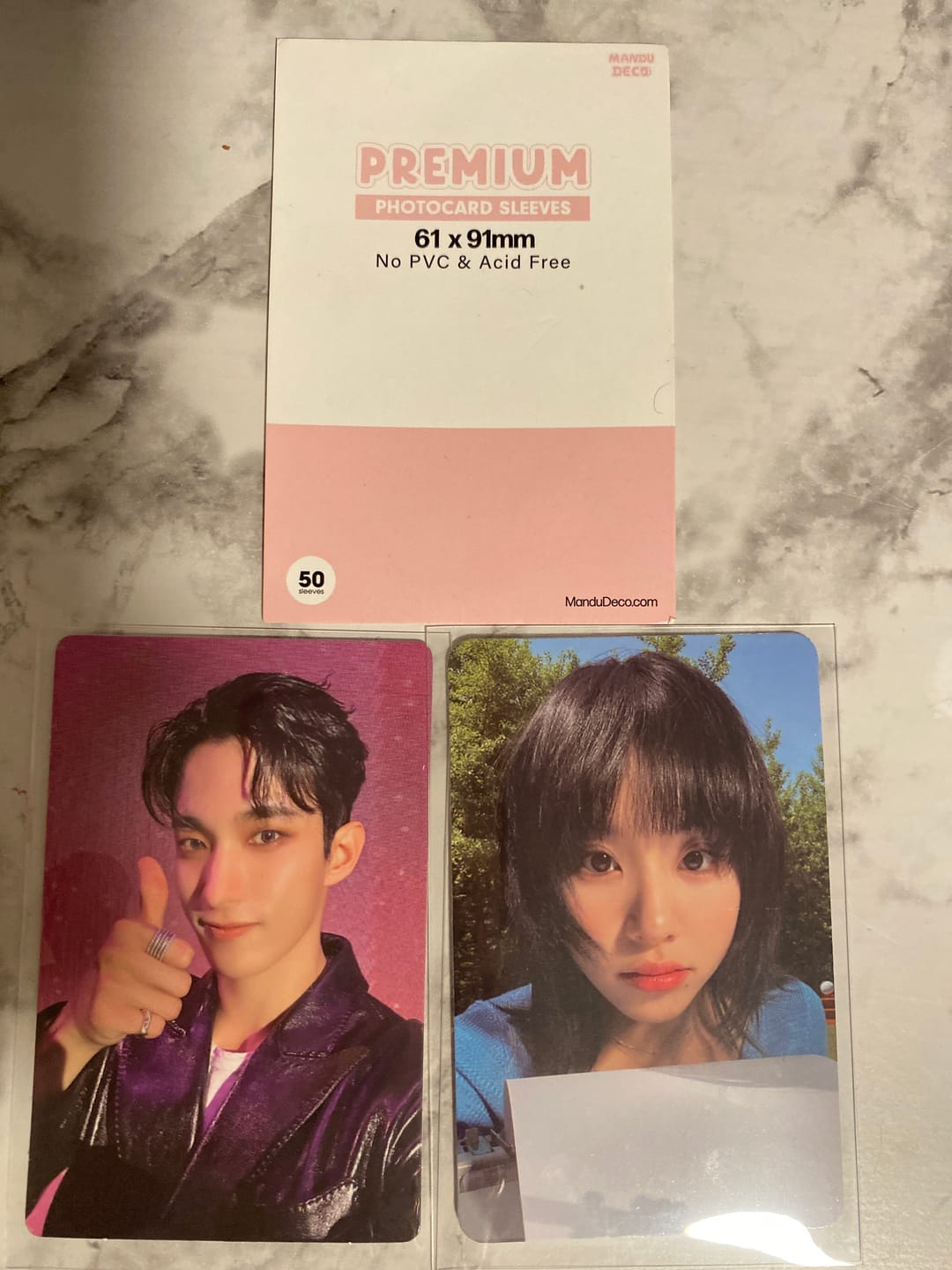 Customer photo review of PREMIUM PHOTOCARD SLEEVES - PINK VERSION (61x91MM)