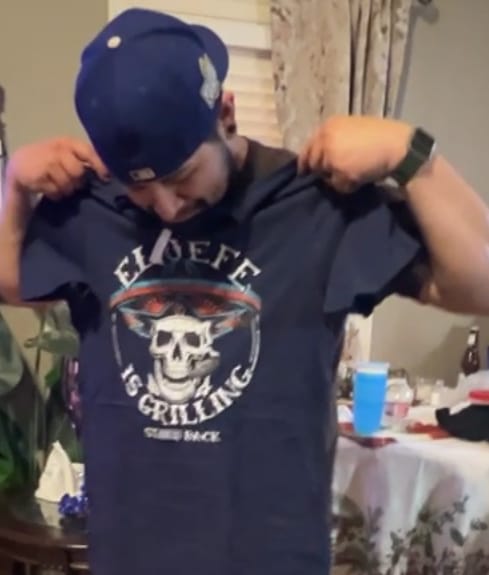 Customer photo review of Premium El Jefe Is Grilling OG Greaser Tee
