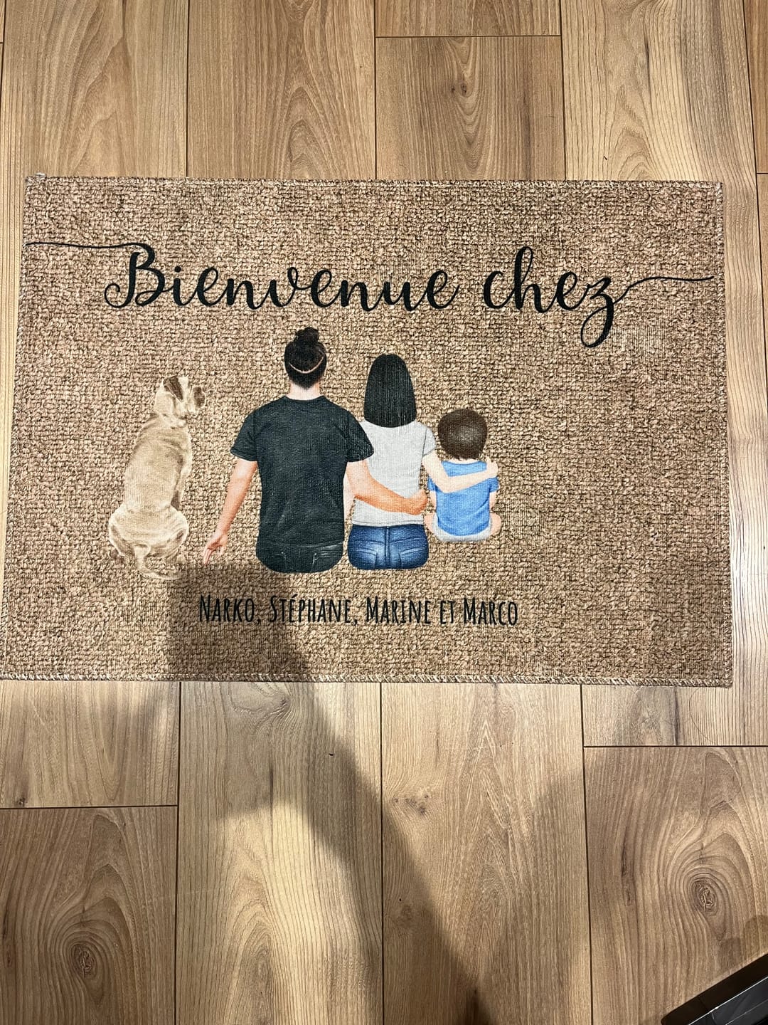 Customer photo review of Famille - Paillasson personnalisé