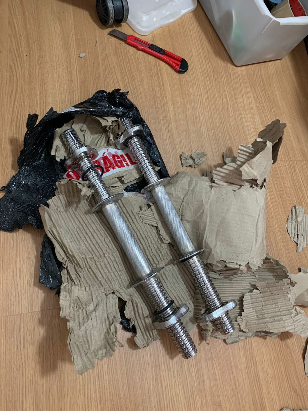 Customer photo review of PAR DE HALTER MACIÇOS 35CM CROMADO C/ ROSCA Ø 25,40MM