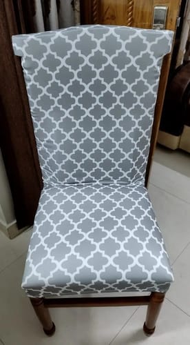 Customer photo review of DivineTrendz Exclusive - Gray Diamond Dining Chair Covers