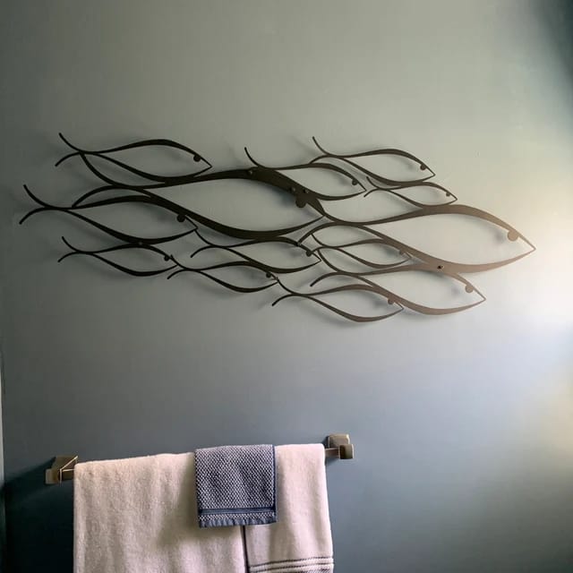 Customer photo review of School Of Fish Metal Duvar Dekoru