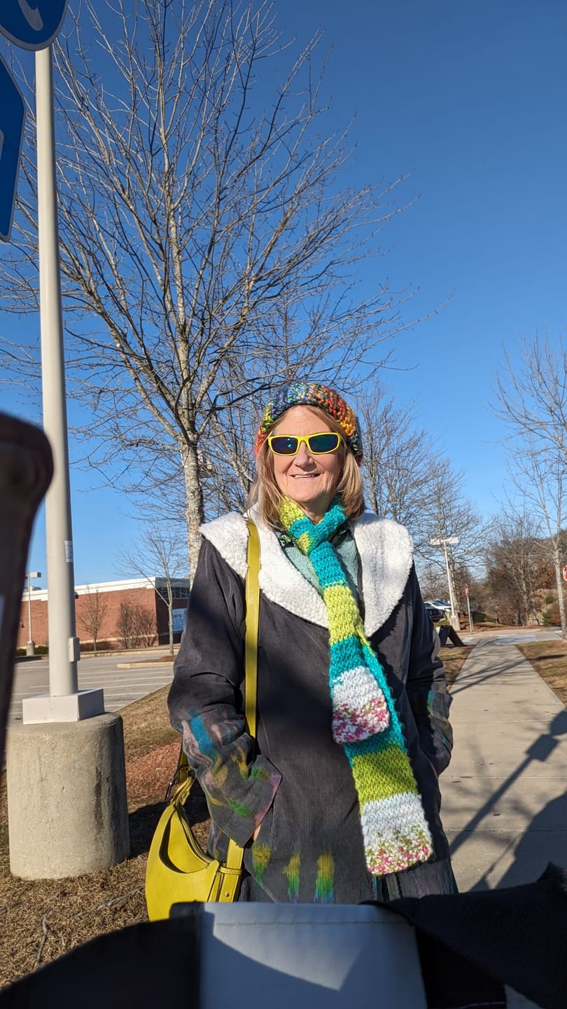 Customer photo review of Tie Dye Corduroy Jacket with Sherpa Fleece Trim