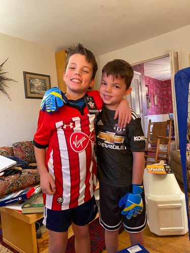 Customer photo review of Kids Mystery Football Shirt