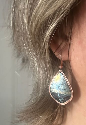 Customer photo review of Van Gogh Starry Night Tablo Tasarım Küpe