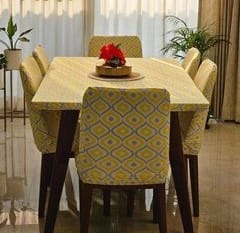 Customer photo review of DivineTrendz Exclusive - Ikat Diamond Elastic Chair & Table Cover