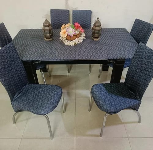 Customer photo review of DivineTrendz Exclusive -  Navy Blue Abstract Elastic Chair & Table Cover