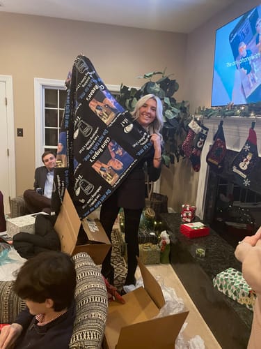 T-shirt quilt with celebrating, graduation parties themes by Jennifer from MO