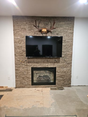 Customer photo review of New Dimplex Revillusion 36 inch Built-In Electric Firebox w/ Glass and Plug Kit | Herringbone Brick