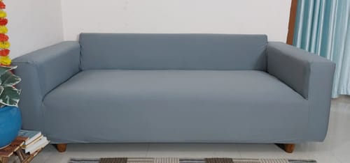 Customer photo review of Grey Solid Elastic Sofa Slipcovers