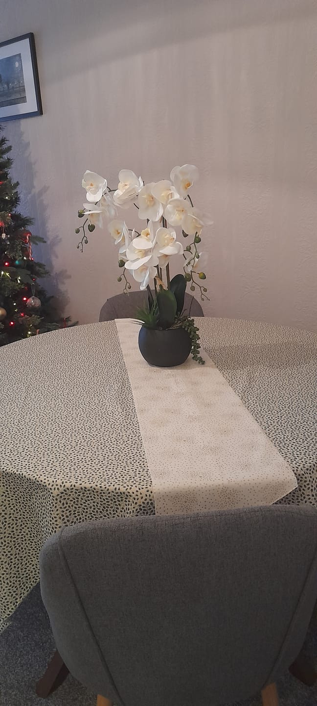 Customer photo review of Christmas Holly Cotton Fabric