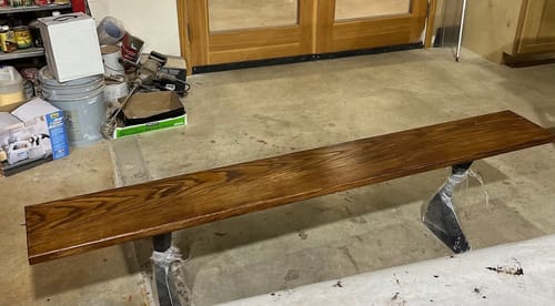 Customer photo review of Metal Bench Legs - 122 Botas - 16H inch
