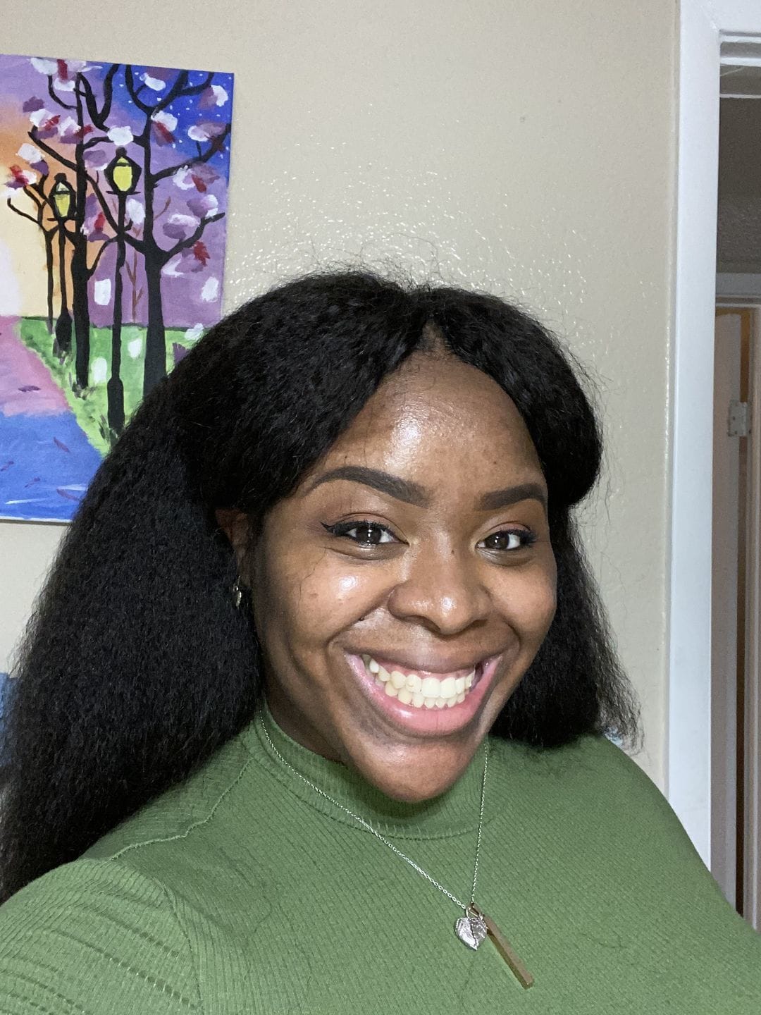 Customer photo review of Jada Cambodian Kinky Straight - Traditional Weft Clip In Bundles