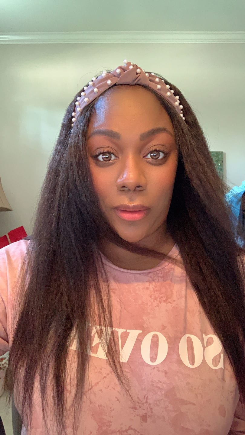 Customer photo review of Jada Cambodian Kinky Straight - Traditional Weft Clip In Bundles