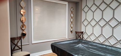 Customer photo review of Framed Metal Teardrop Mirror (59"H x 7"L x 1"W)