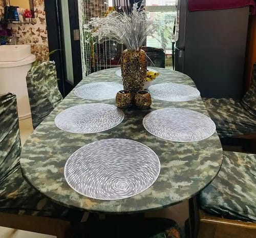 Customer photo review of Dusky Die Magic Universal Dining Chair Covers