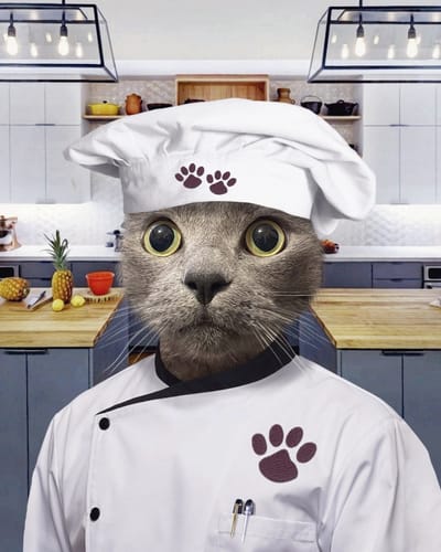 Customer photo review of The Chef (Male) - Custom Pet Portrait