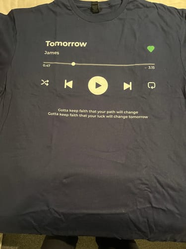 Customer photo review of Your Favorite Song T-Shirt Music Player