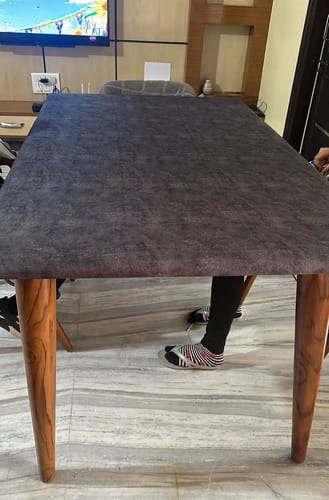 Customer photo review of DivineTrendz Exclusive - Gray Velvet Elastic Table Cover