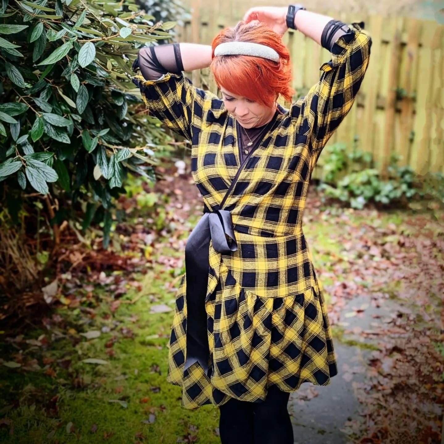 Customer photo review of Mustard and Black Tartan Brushed Cotton Fabric