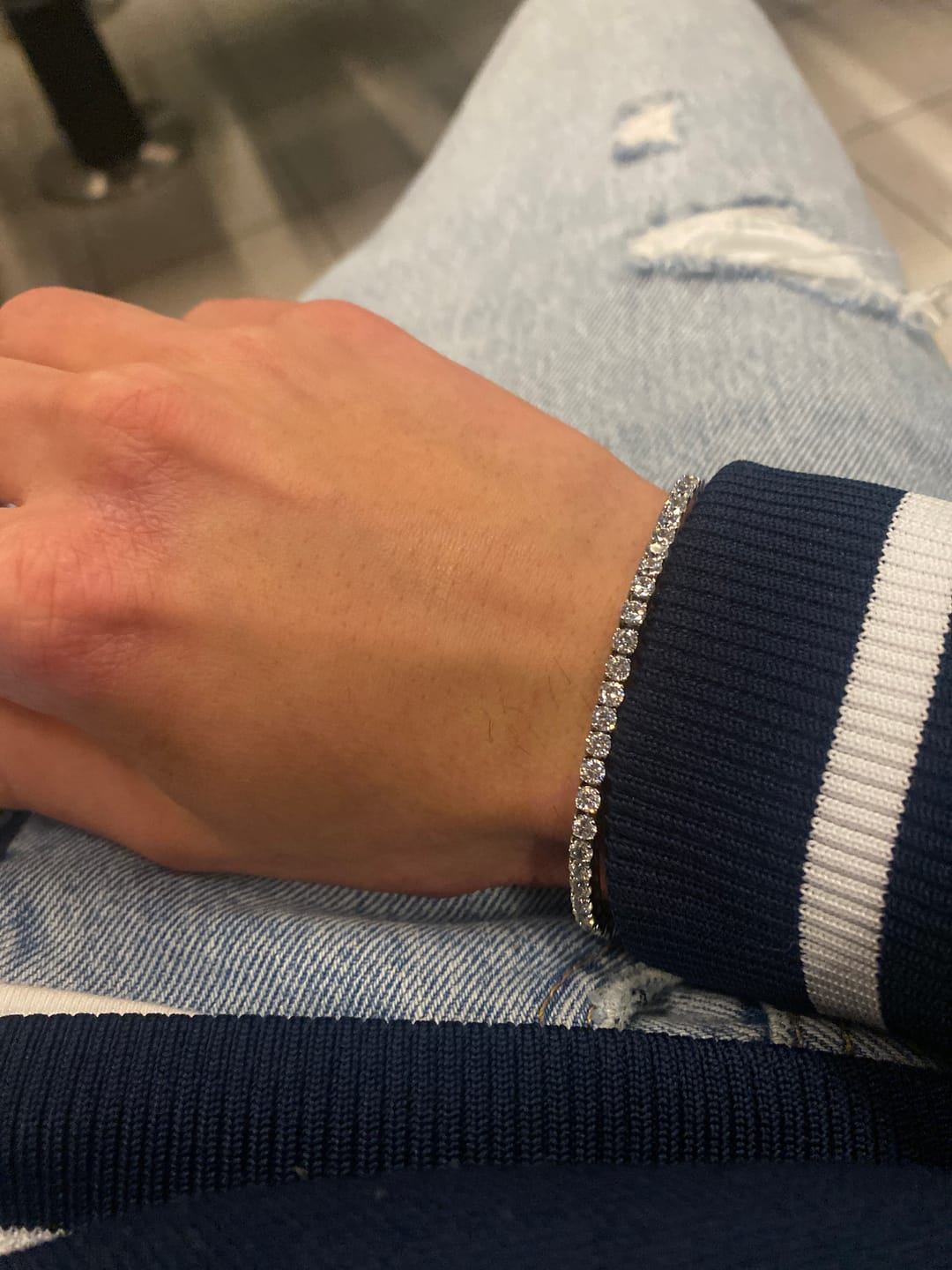 Customer photo review of TENNISBOY BRACELET. - 3MM WHITE GOLD