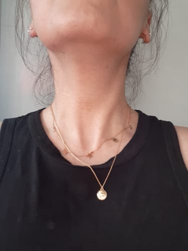 Customer photo review of Diamond Star Necklace in 9ct Yellow Gold