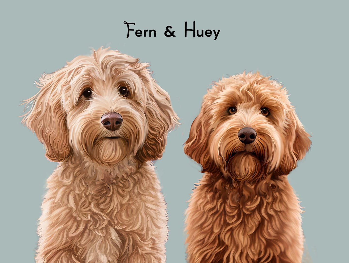 Customer photo review of Custom Pet Portrait - 2 Pet