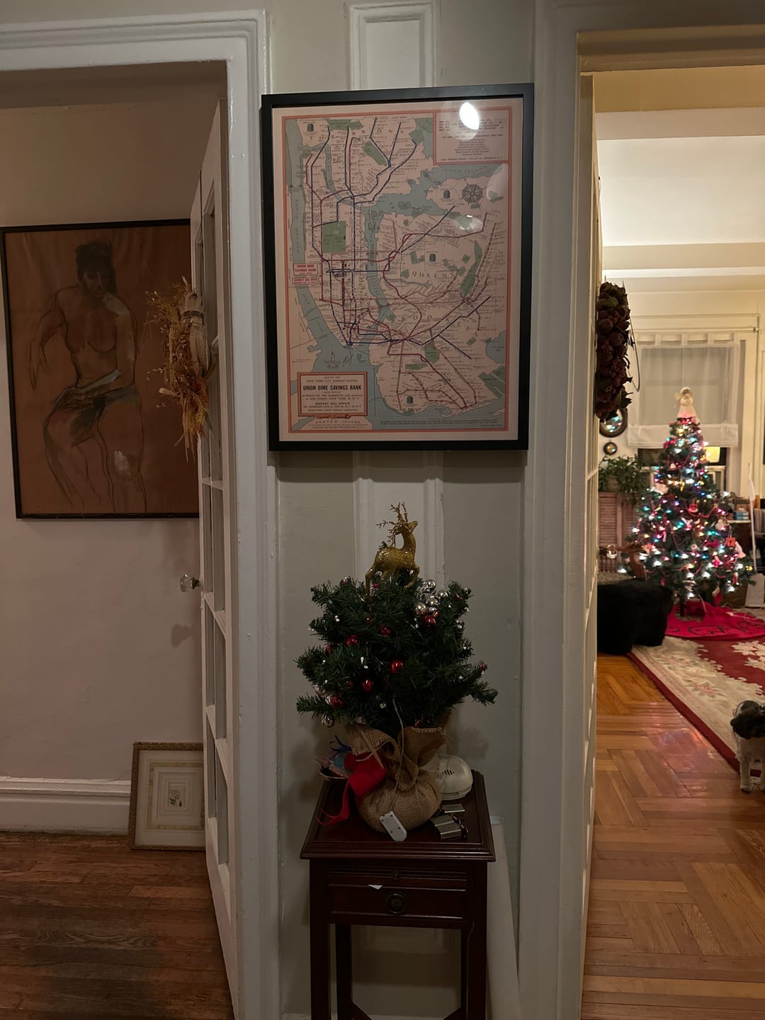 Customer photo review of Old Subway Map of New York City, 1954 by Voorhies - Queens, Brooklyn, Manhattan, IND, IRT, BMT Rail Lines