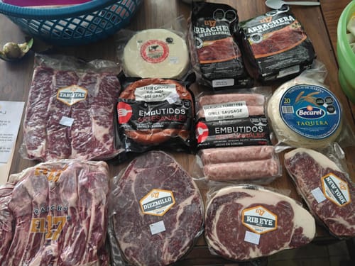 Reseña con foto de un cliente sobre Kit Carne Asada