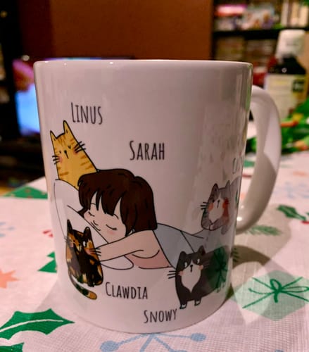 Customer photo review of Personalized Cat Mug