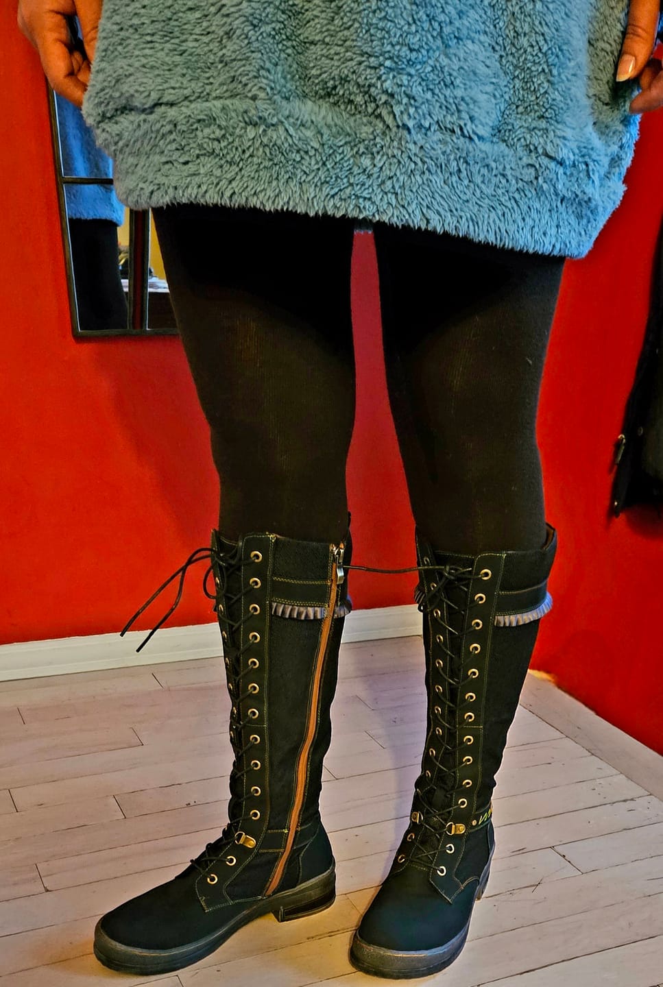 Customer photo review of Leather Handmade Comfortable Walking Boots