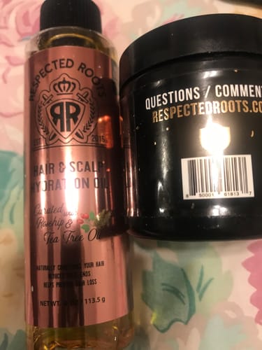 Customer photo review of Hair Oil & Hair Moisturizer Kit