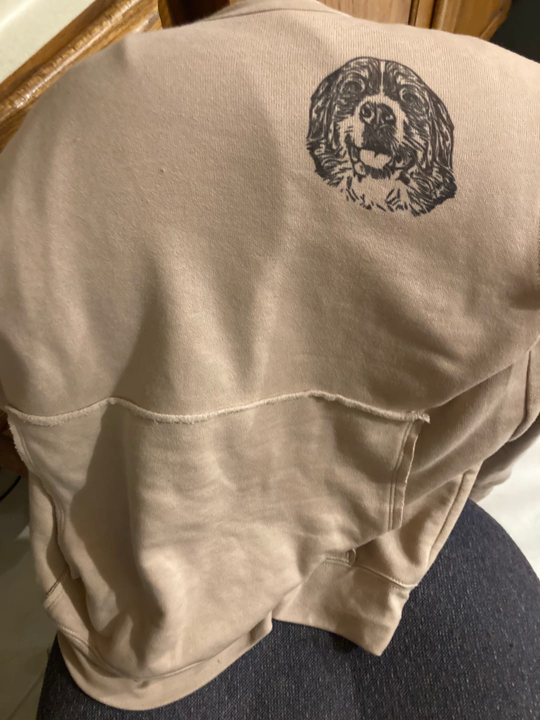 Customer photo review of LIMITED EDITION Custom Pet Raw Seam Crewneck, Unisex