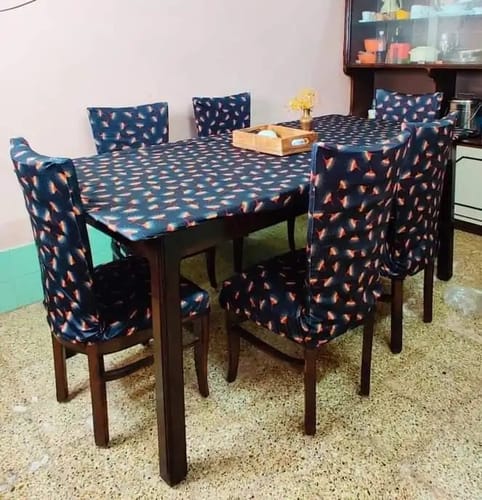 Customer photo review of DivineTrendz Exclusive - Black Seamless Flowers Elastic Chair & Table Cover