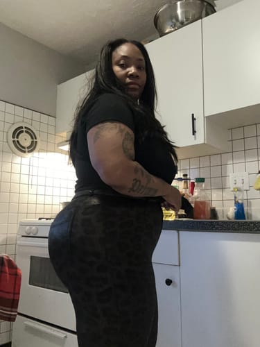 Customer photo review of Myers Leopard Ankle Pants