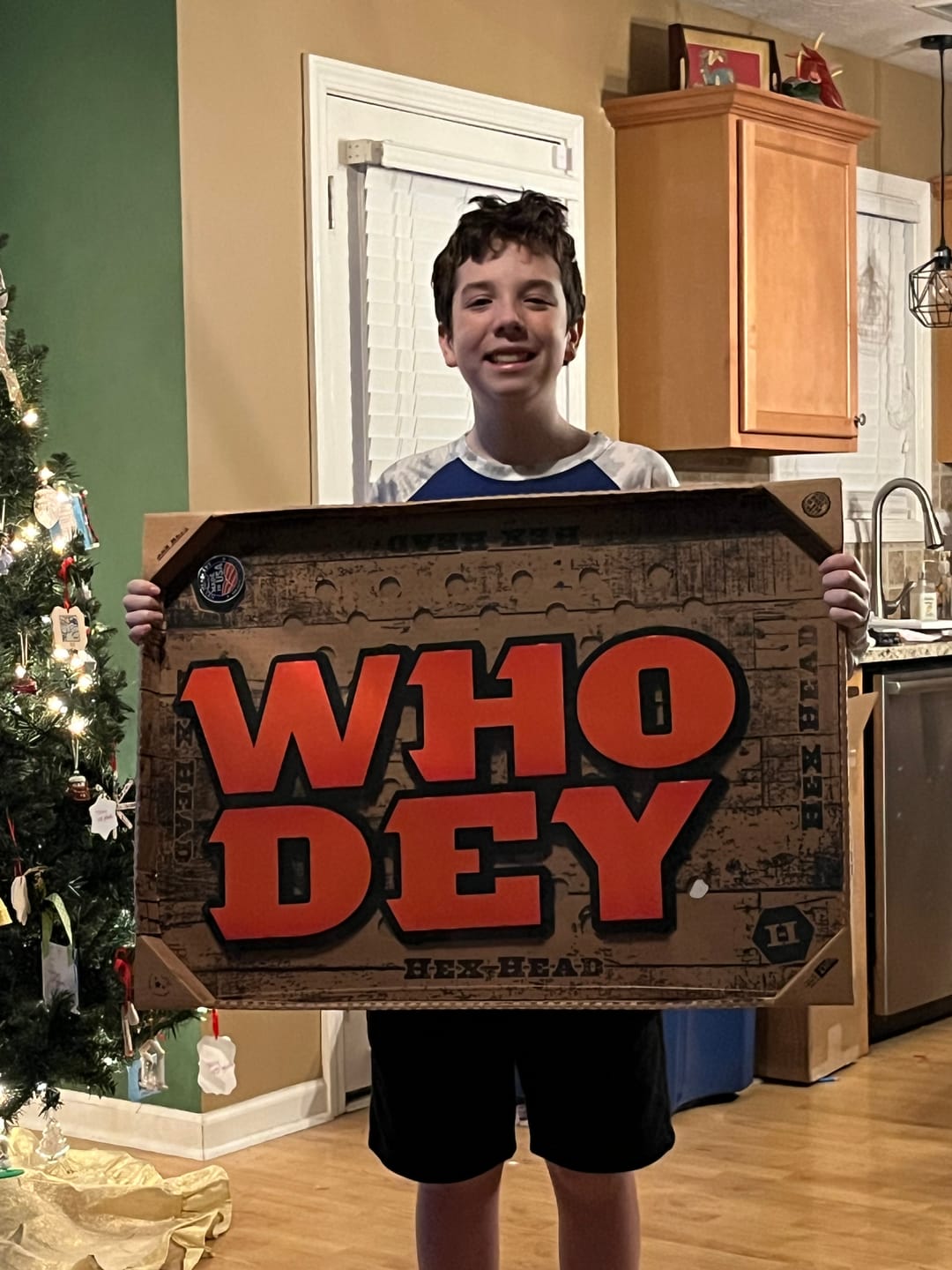 Customer photo review of Cincinnati Bengals "WHO DEY" 3D Vintage Metal Wall Art