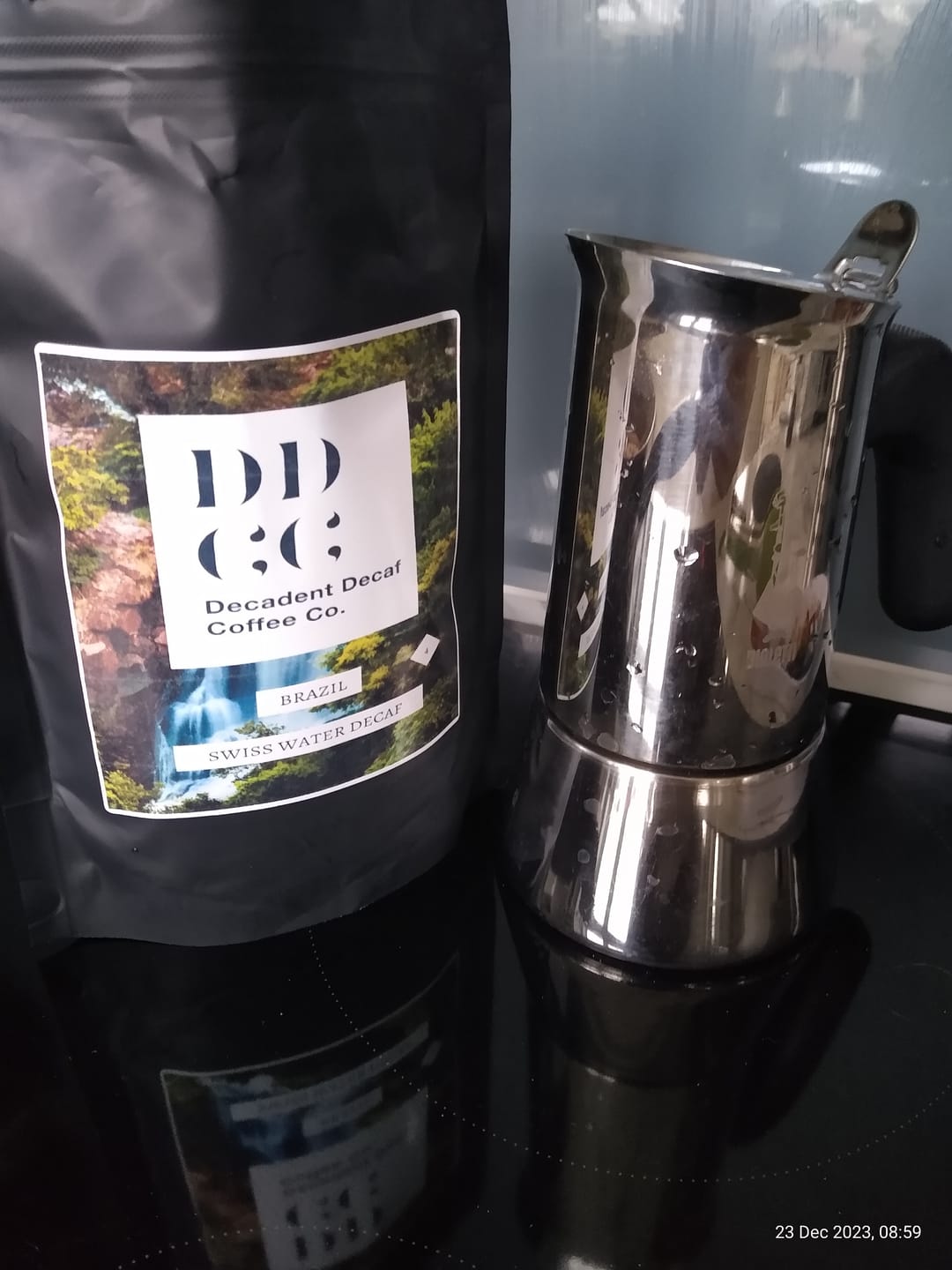 Customer photo review of Brazil Decaffeinated Coffee - Swiss Water Decaf Process - Strength 4 - Decadent Decaf - New For 2023