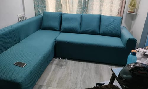 Customer photo review of Glacier Weaves Elastic Sofa Slipcovers