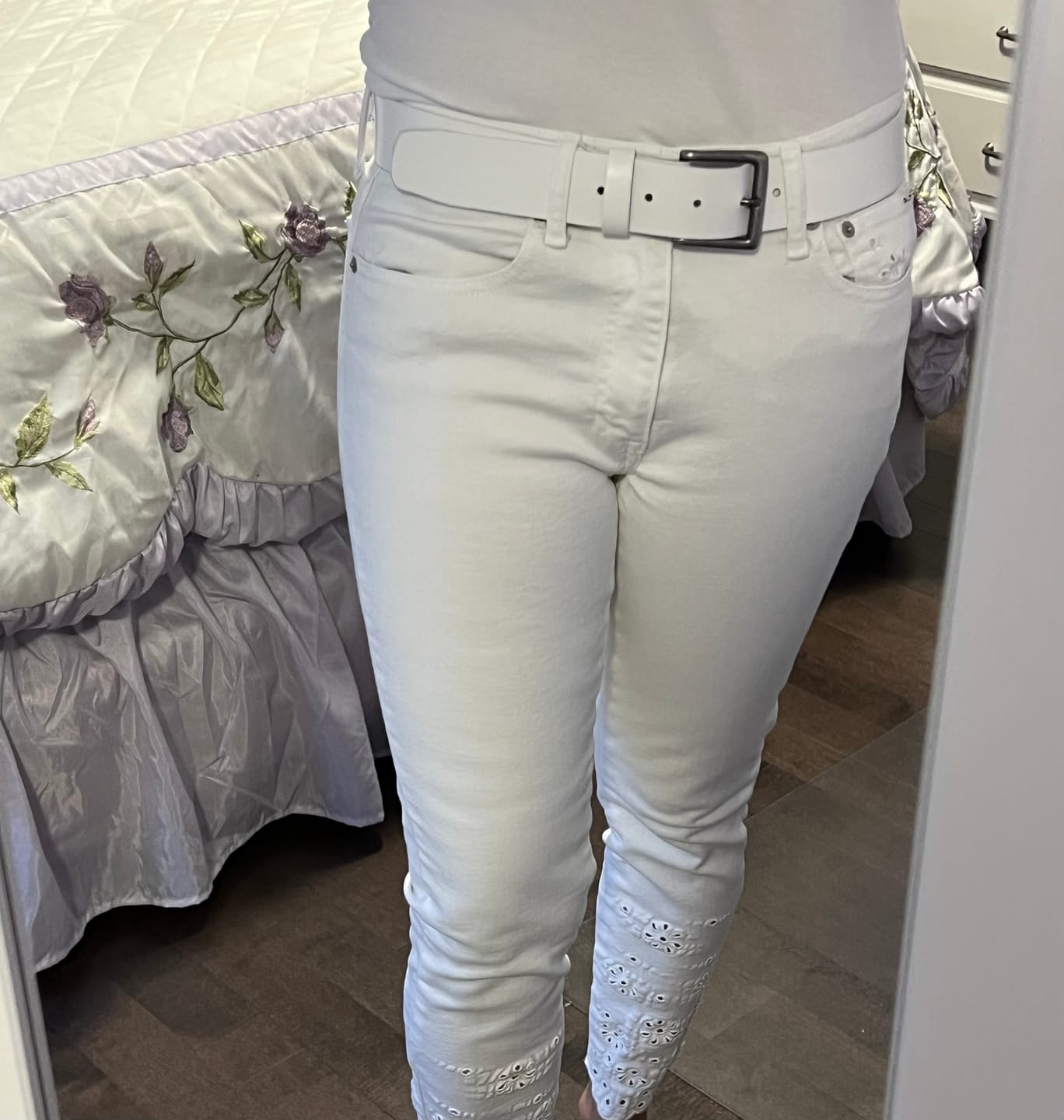 Customer photo review of The Fairway Belt - White 100% Full Grain Leather Belt