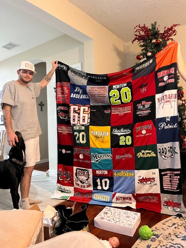T-shirt quilt featuring marlin sports team, hitmen sports team by Julie from FL