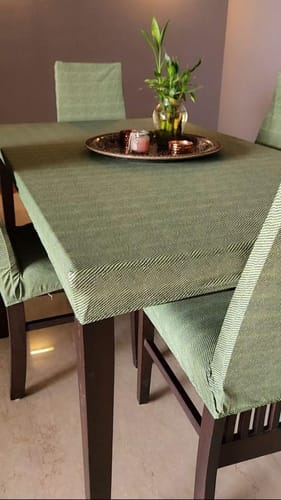 Customer photo review of Meadow Green Stretchable  Dining Table Chair Covers