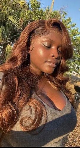 Customer photo review of #4 Dark Brown Body Wave Wig 13x4 HD Lace Front Colored Human Hair Wigs